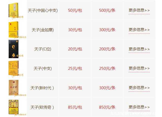 天子香烟多少钱一包图片价格,最全天子香烟价格一览表 天子香烟多少钱一包图片价格,最全天子香烟价格一览表