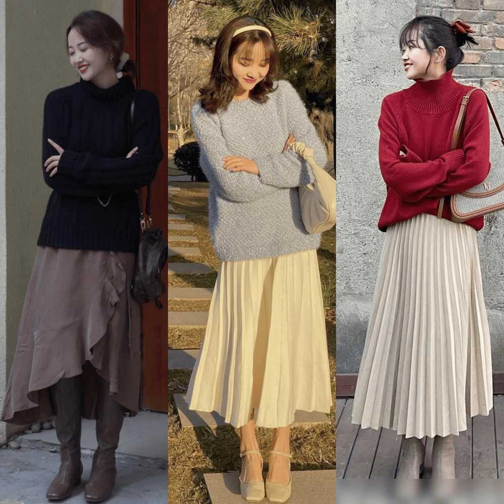 这才是最适合中年女人的打扮：短上衣+膝下裙，年轻好几岁 