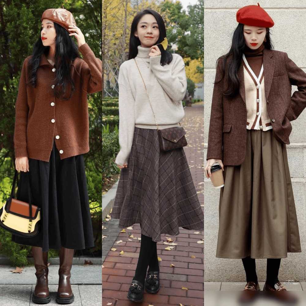 这才是最适合中年女人的打扮：短上衣+膝下裙，年轻好几岁 