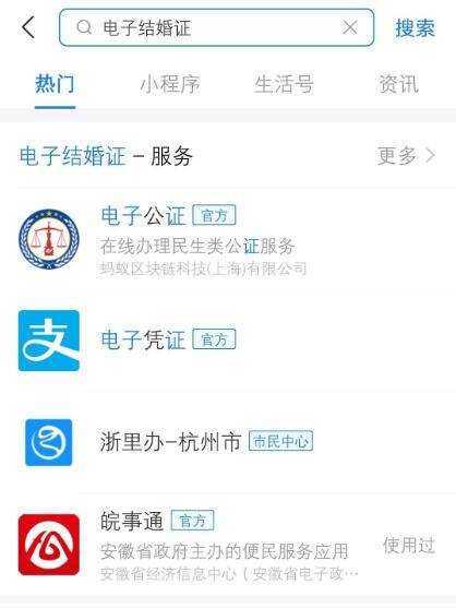 支付宝怎么查结婚证