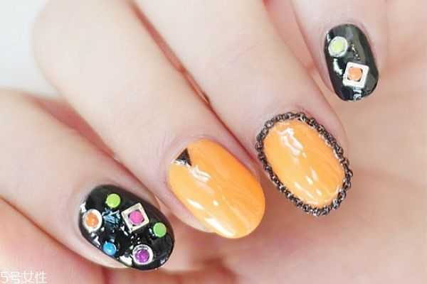 复古橘美甲教程，莫兰迪色丝绒美甲教程