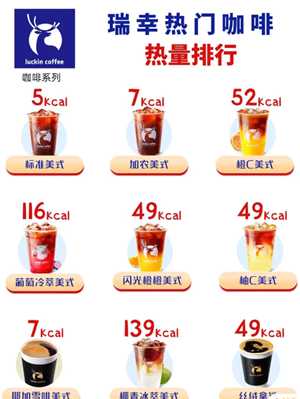 瑞幸咖啡热量表 瑞幸咖啡热量排行榜
