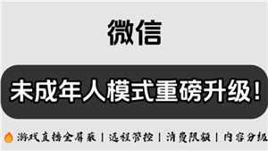 微信未成年模式怎么设置 微信未成年模式有哪些限制
