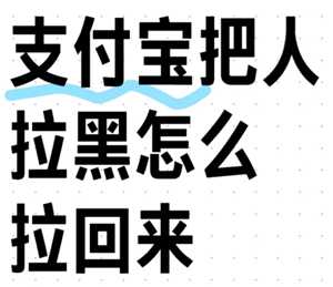 支付宝拉黑怎么拉回来 支付宝拉黑拉回来教程