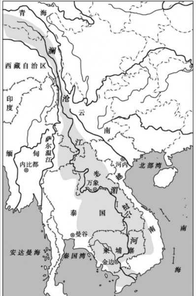 澜沧江流经地图